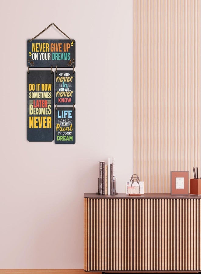 Rousrie Decorative Motivational Quotes Printed Mdf Wooden Wall Hanging|Living Room|Home Decor Items| Gifts|Wall Art For Hall|Modern Wall Decoration Accessories For Home Decoration (Design 4) - Image 3